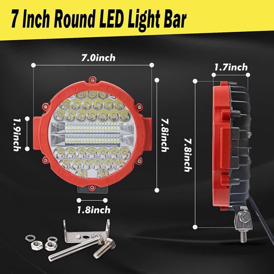 Round LED off-road light pod front detail