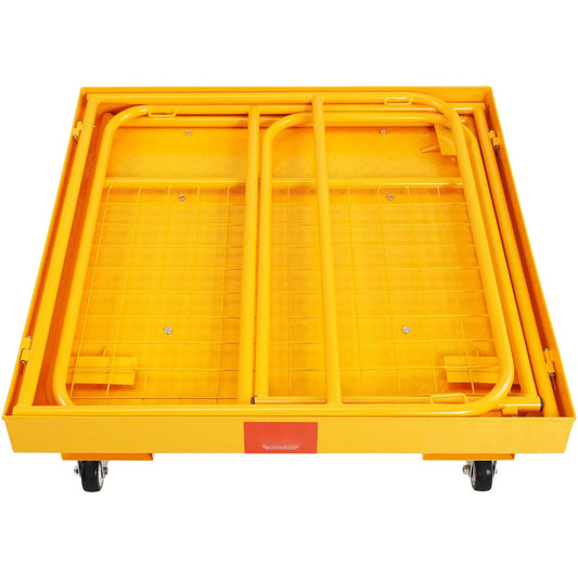 AS Equipment forklift safety cage platform with folding design and lockable wheels