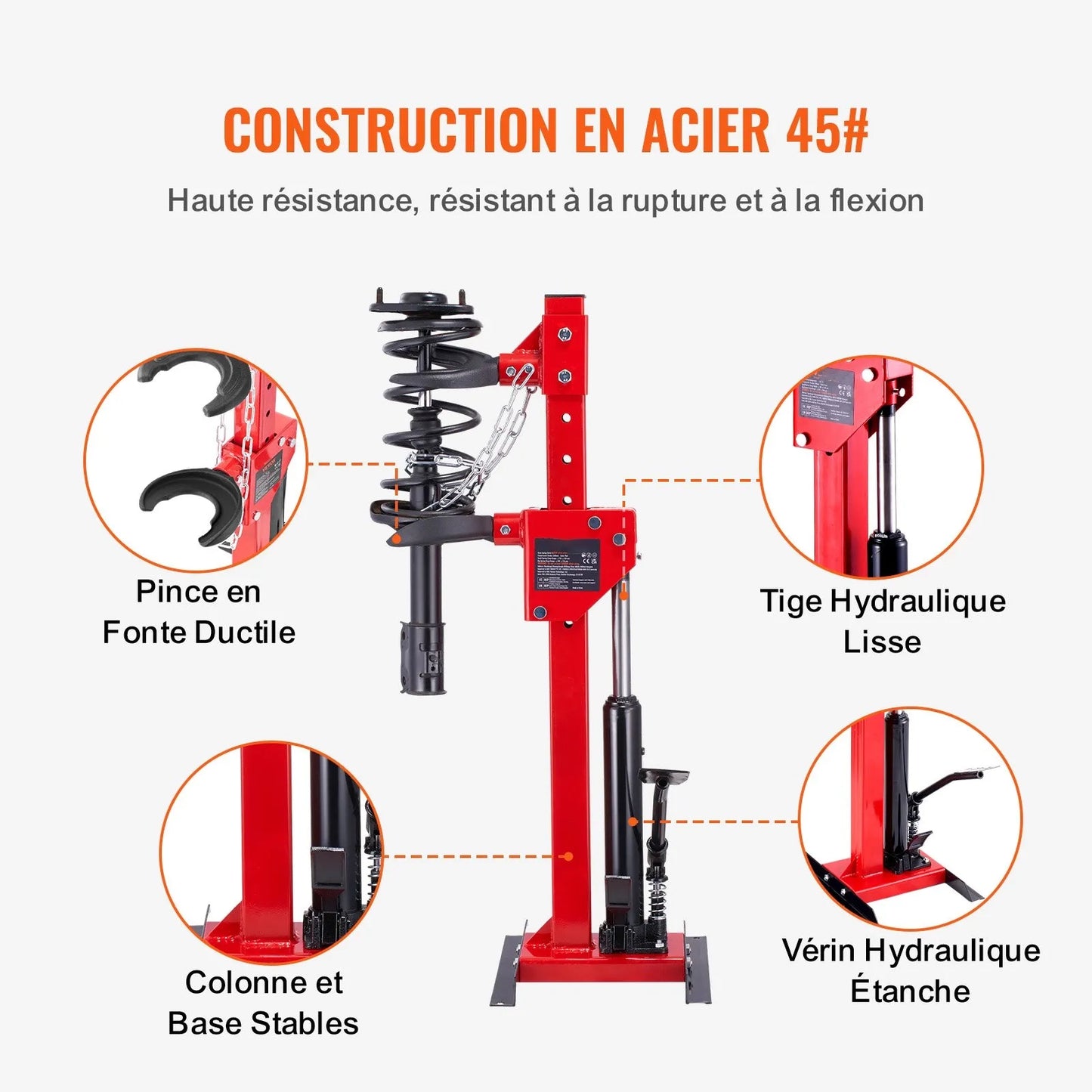 AS Equipment hydraulic strut spring compressor for suspension repair