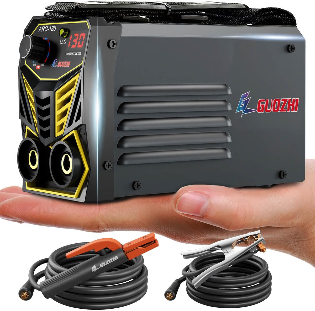 GZ GUOZHI 130A mini 110V ARC MMA stick welder with electrode holder and work clamp