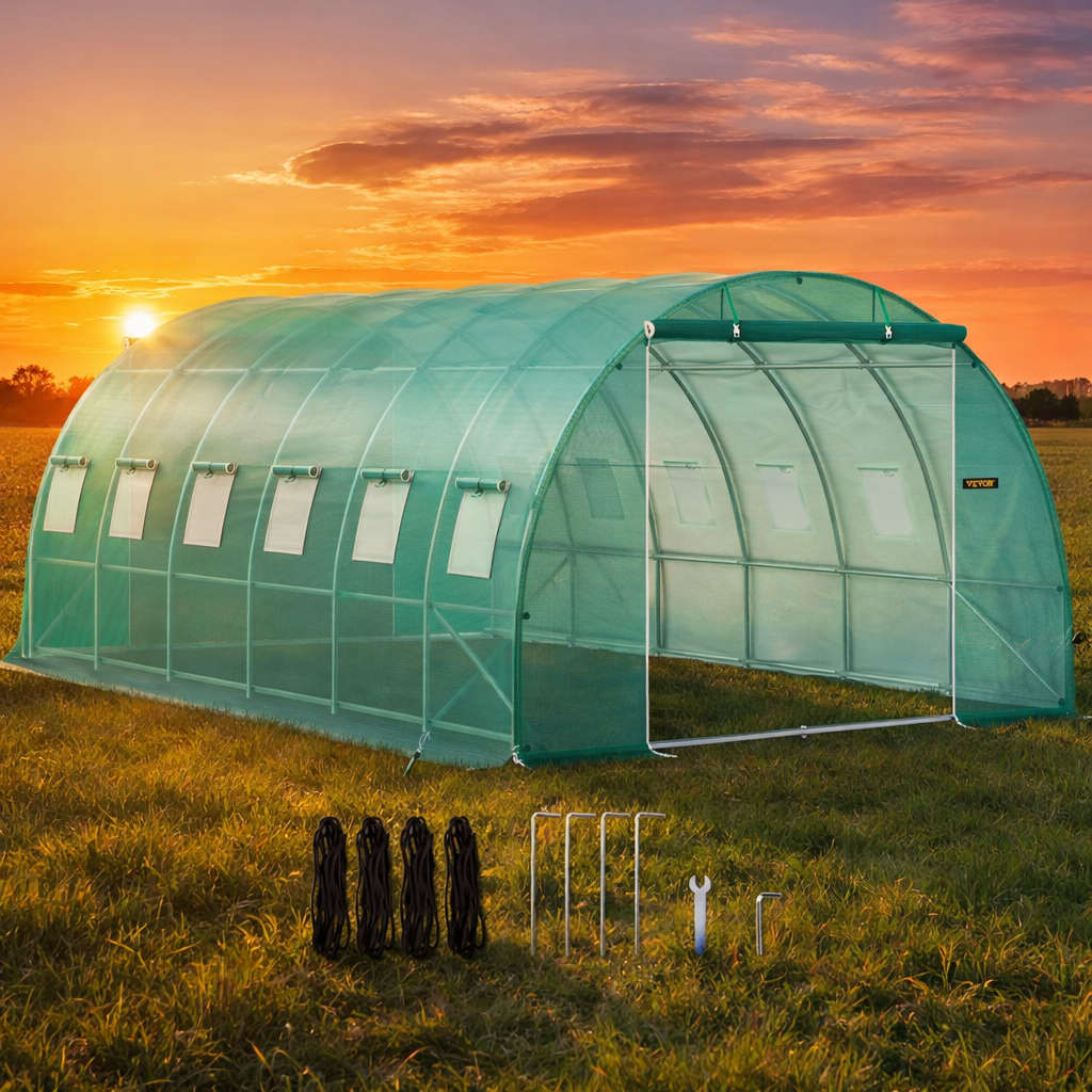 20 x 10 ft Walk-In Tunnel Greenhouse with Galvanized Frame product image 1