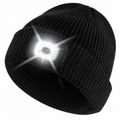 Reflective knit beanie with removable front light product image 1