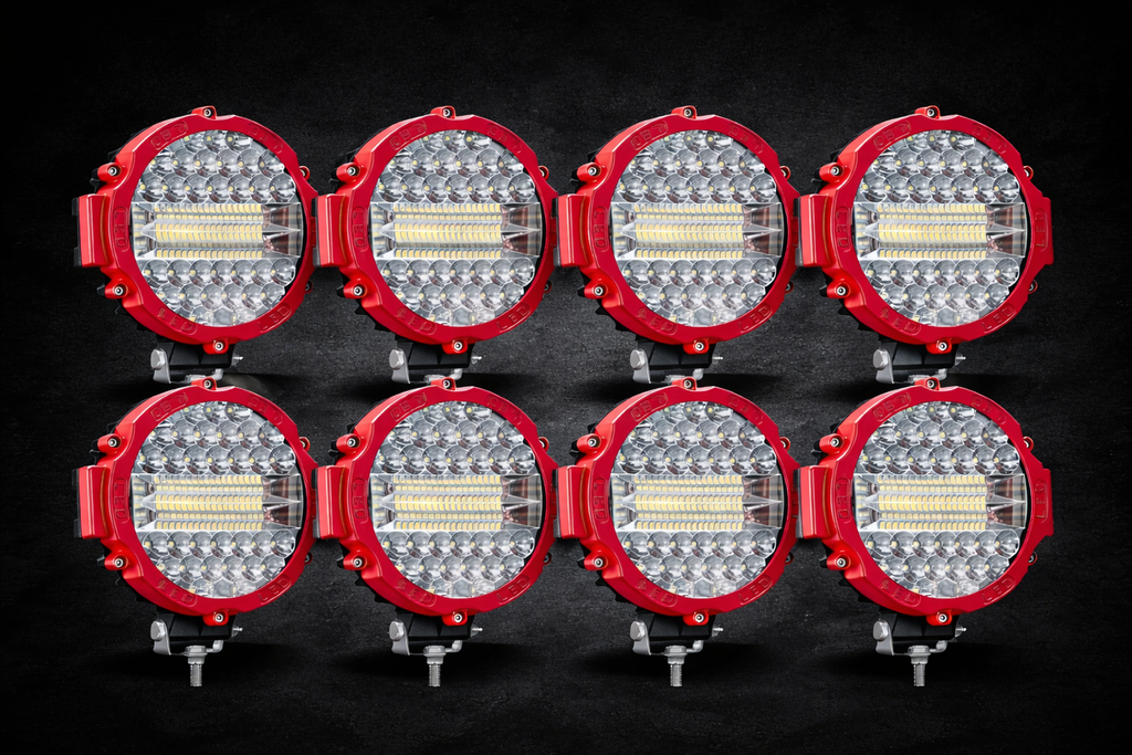 7 in round LED off-road light pod alternate staged image