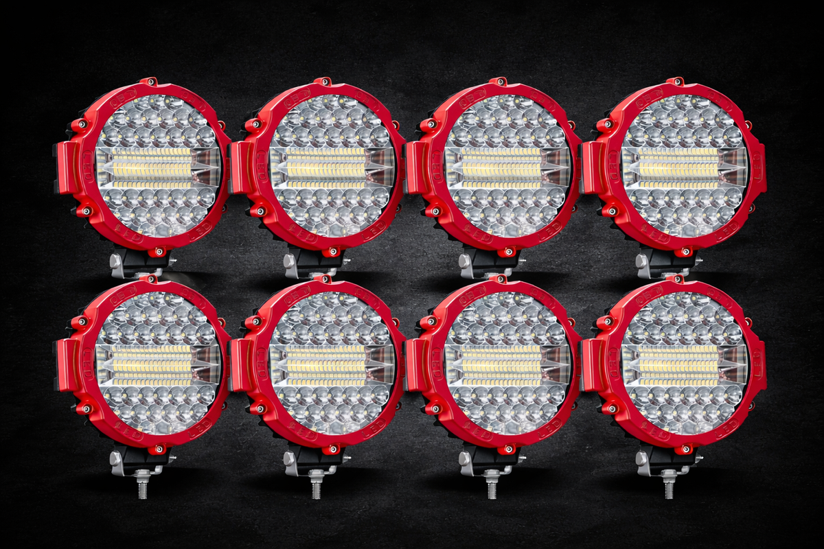 7 in round LED off-road light pod alternate staged image