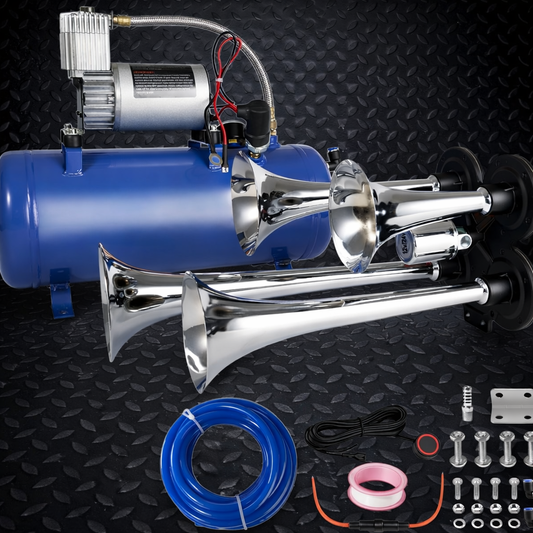 150 PSI Four-Trumpet Train Horn Kit with Air Tank product image 1