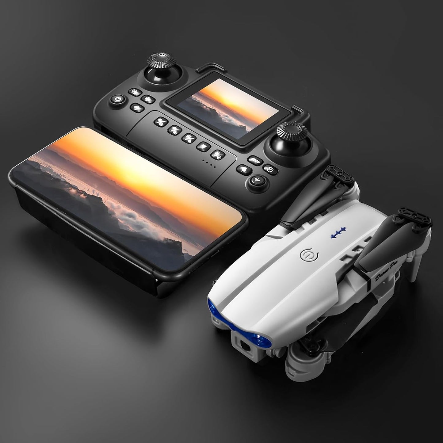 Foldable Drone with Dual 4K HD Cameras, FPV Live Video, 3 Speeds & 2 Batteries