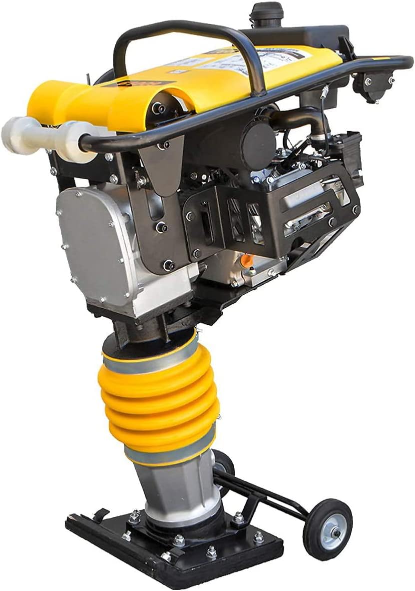 Heavy Duty USA 6.5HP 213lbs Walk-Behind Jumping Jack Gas-Powered Concrete Construction Compactor DIY Jack Tamper Punch 13" x 11.4" Plate