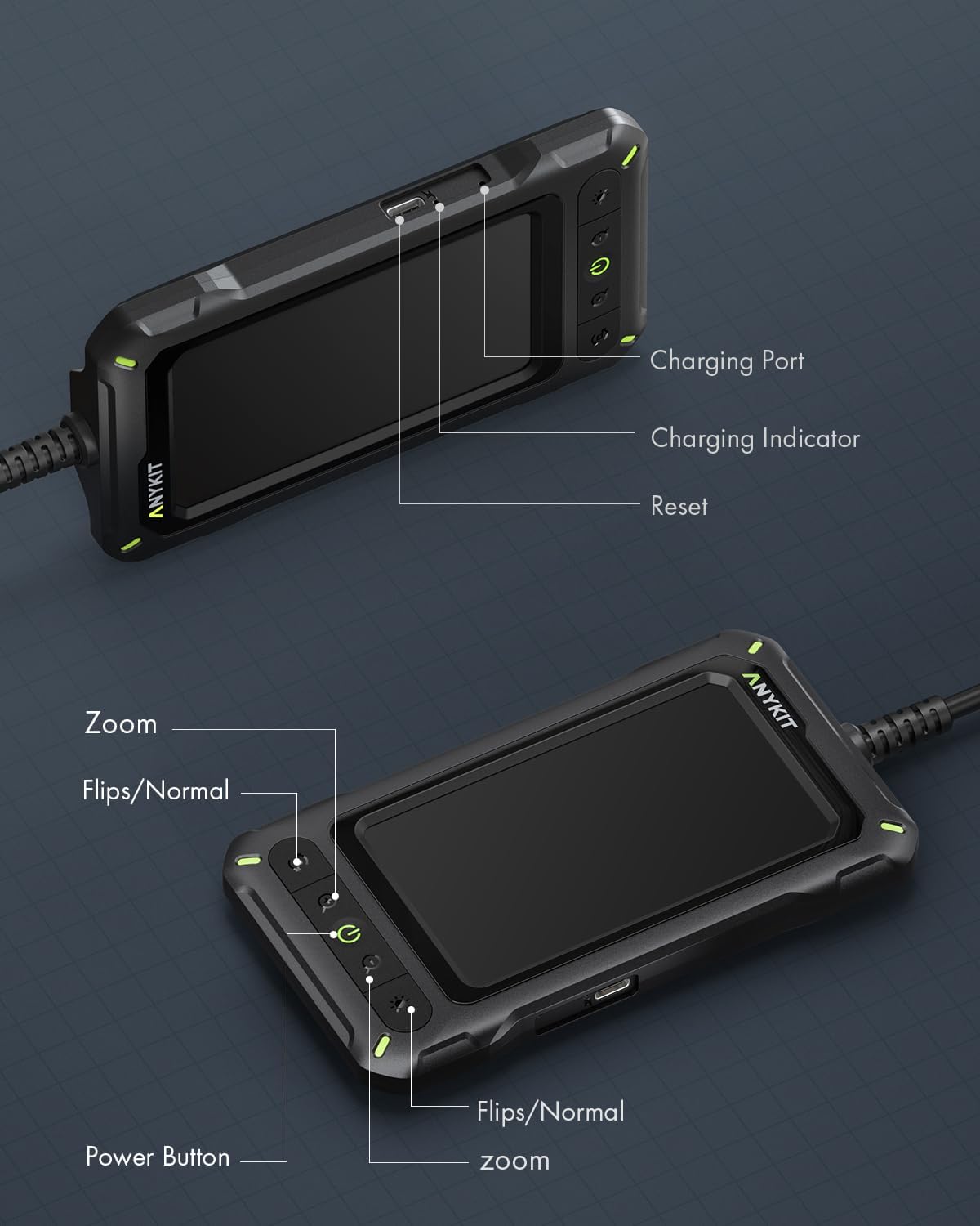 1080P Industrial Endoscope Camera with 4.3-Inch Screen and 16.5-Ft Probe