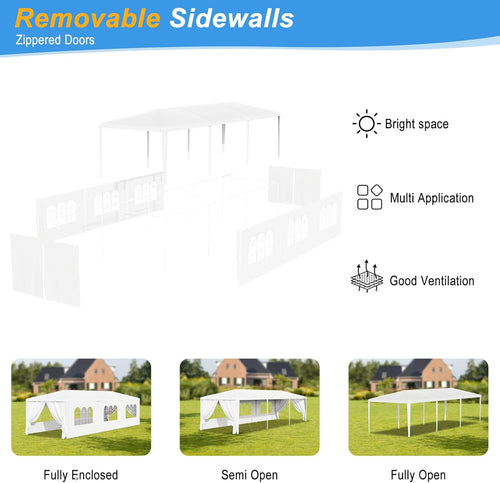 10 x 30 ft canopy tent with removable sidewalls