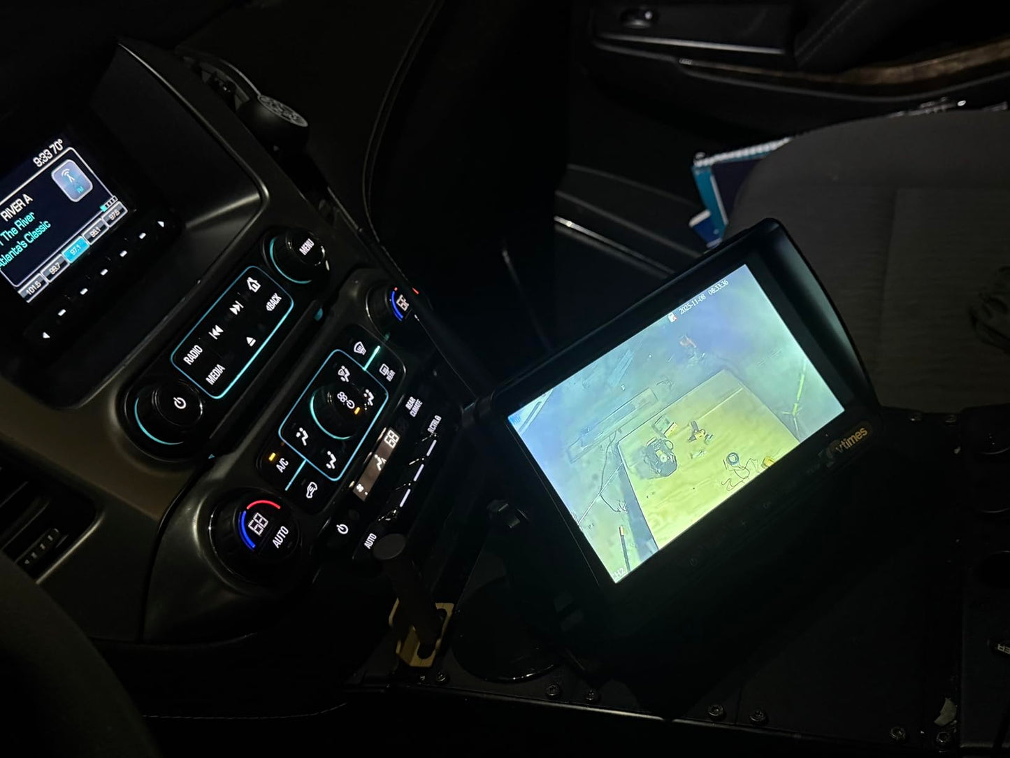 Wireless backup camera monitor and rear camera detail