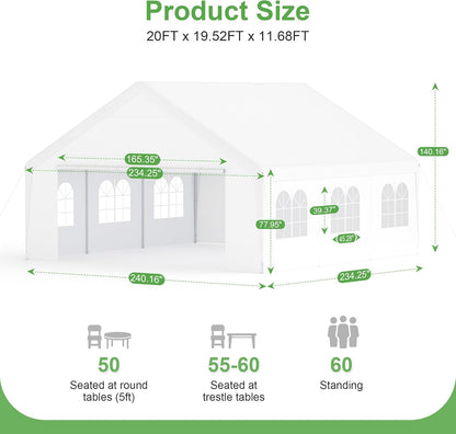 20x20 ft Outdoor Canopy Tent with Removable Walls – Waterproof Event Gazebo