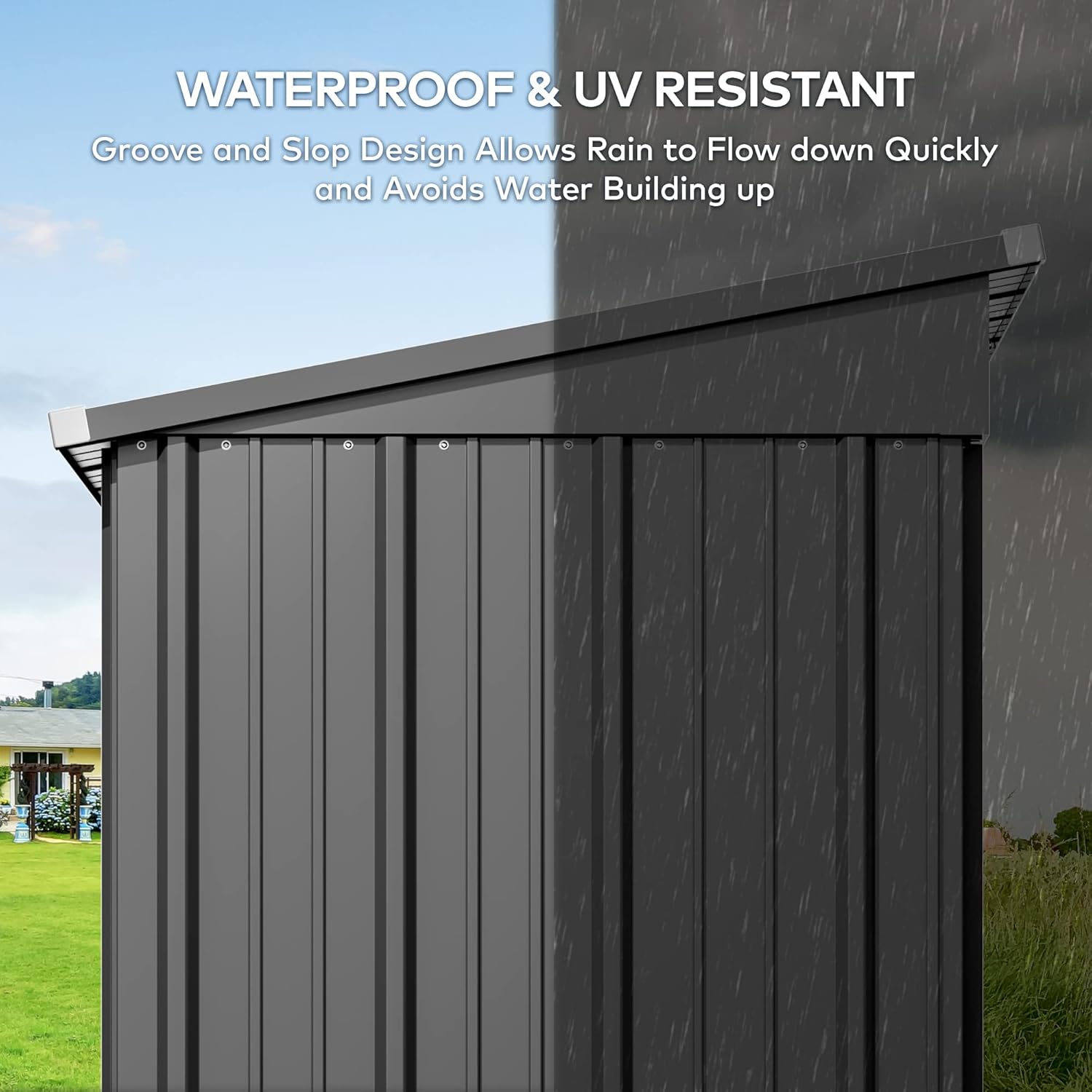 5 x 3 ft Outdoor Metal Storage Shed with Lockable Doors product image 8