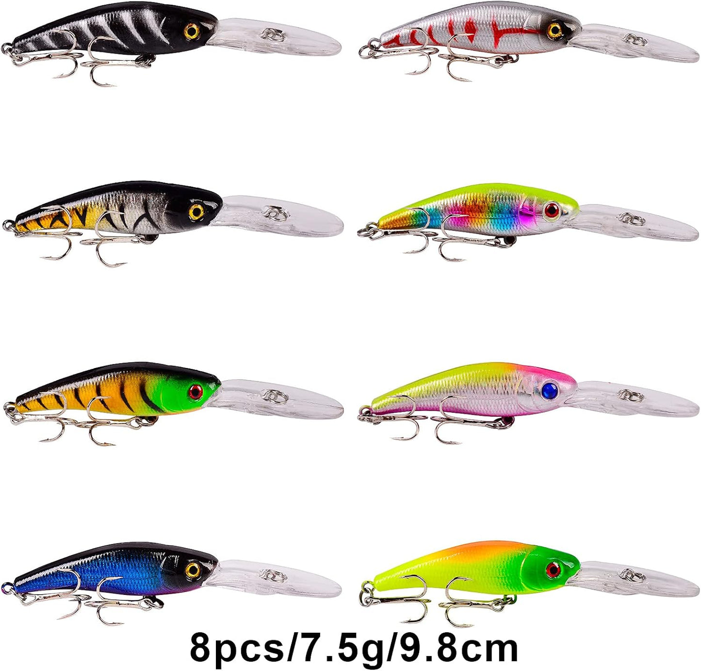 43 pc Bass Fishing Lures Kit Set Topwater Hard Baits Minnow Crankbait Pencil VIB Swimbait for Bass Pike Fit Saltwater and Freshwater