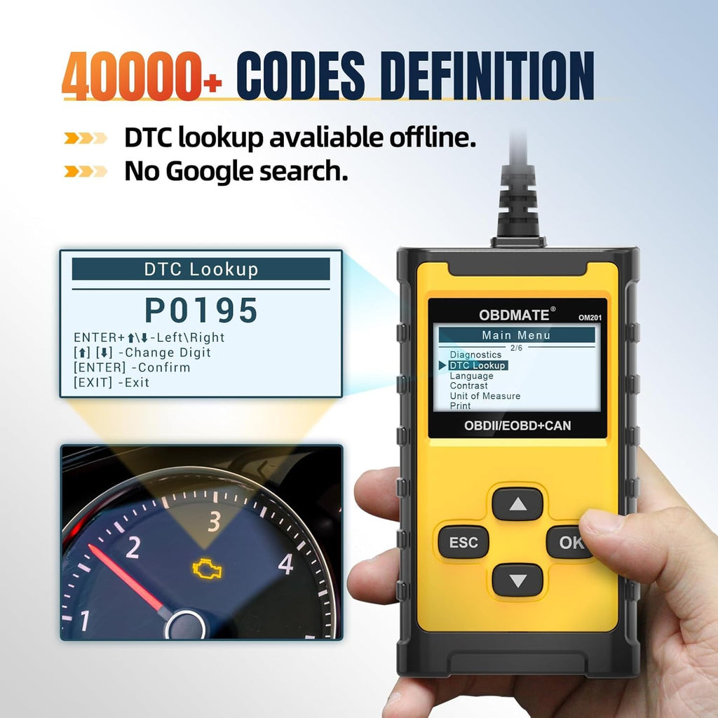 OM201 OBD2 Code Reader and Engine Diagnostic Scanner product image 3