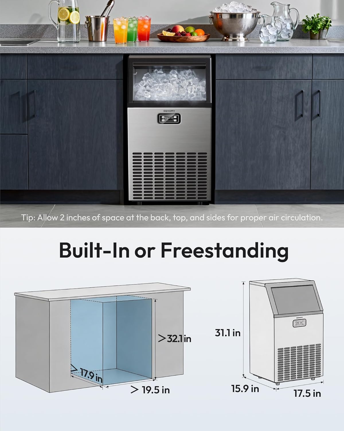 Commercial Ice Maker 100 lb per Day with Storage Bin product image 5