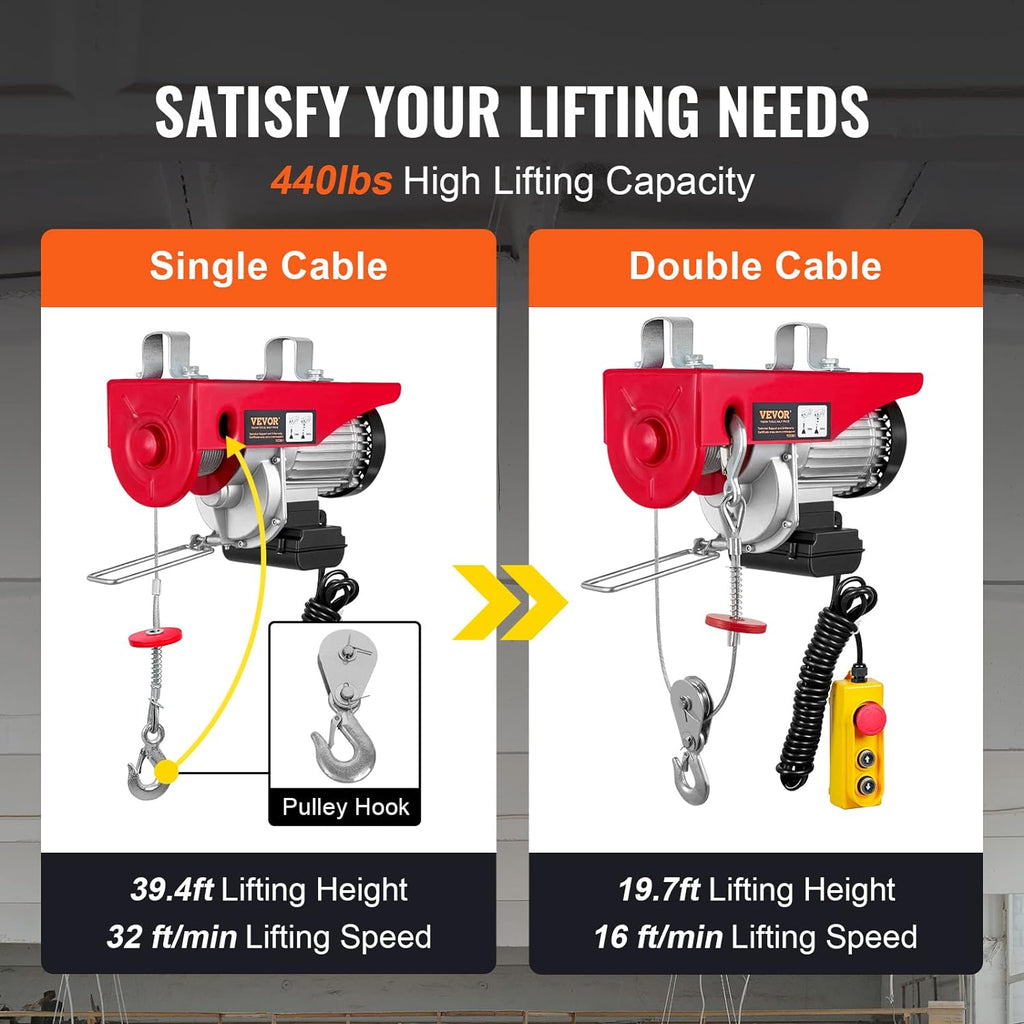 Electric Hoist 440 lb Capacity 110V with Wired Remote product image 8