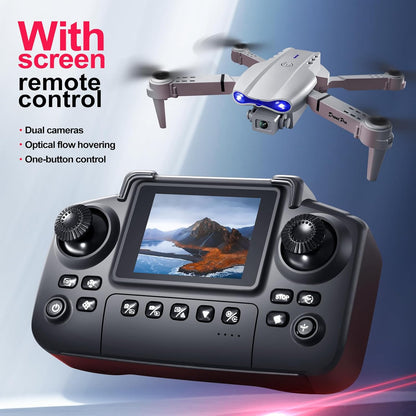 Foldable Drone with Dual 4K HD Cameras, FPV Live Video, 3 Speeds & 2 Batteries