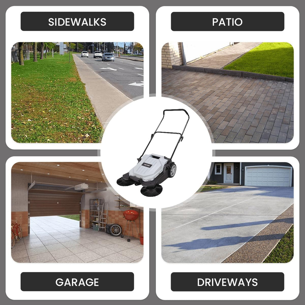 Walk-Behind Hand Push Floor Sweeper 25.5 in Outdoor product image 5