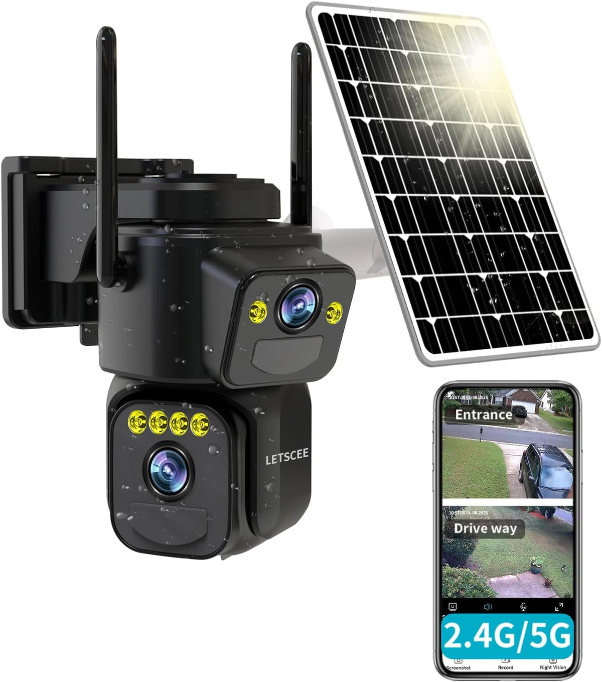Dual Lens Outdoor Security Camera 2K WiFi Solar Powered product image 10