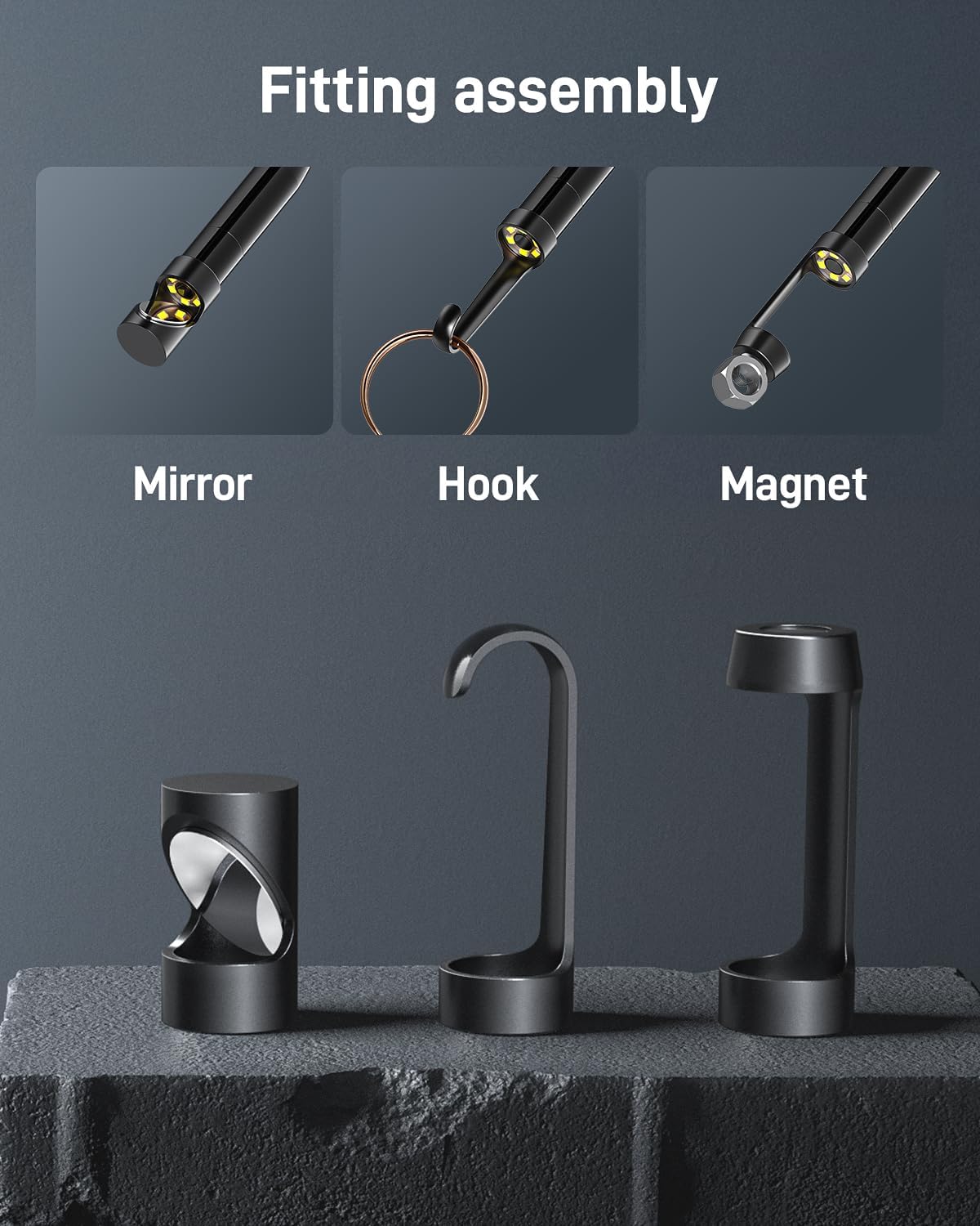 1080P Industrial Endoscope Camera with 4.3-Inch Screen and 16.5-Ft Probe