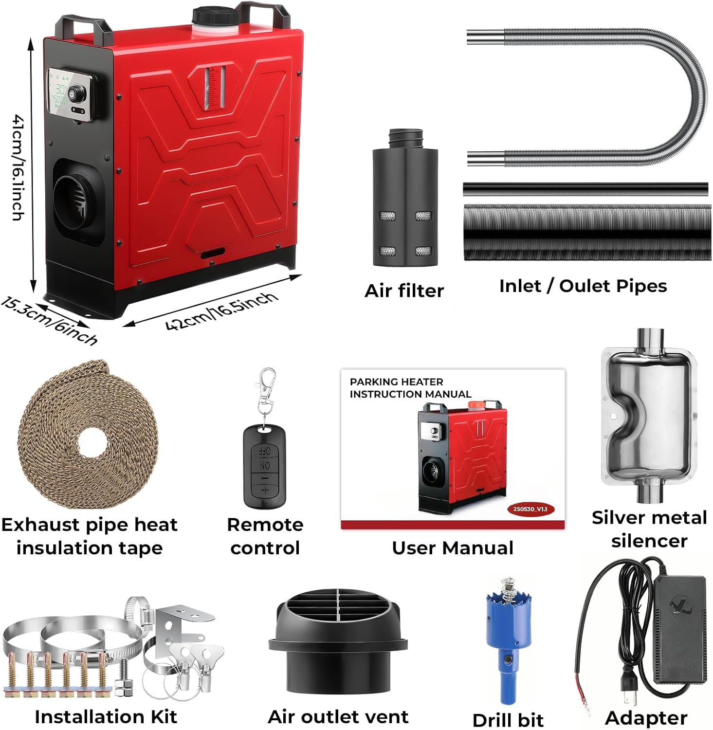 8KW Diesel Air Heater 12V/24V All-in-One with App Remote product image 4