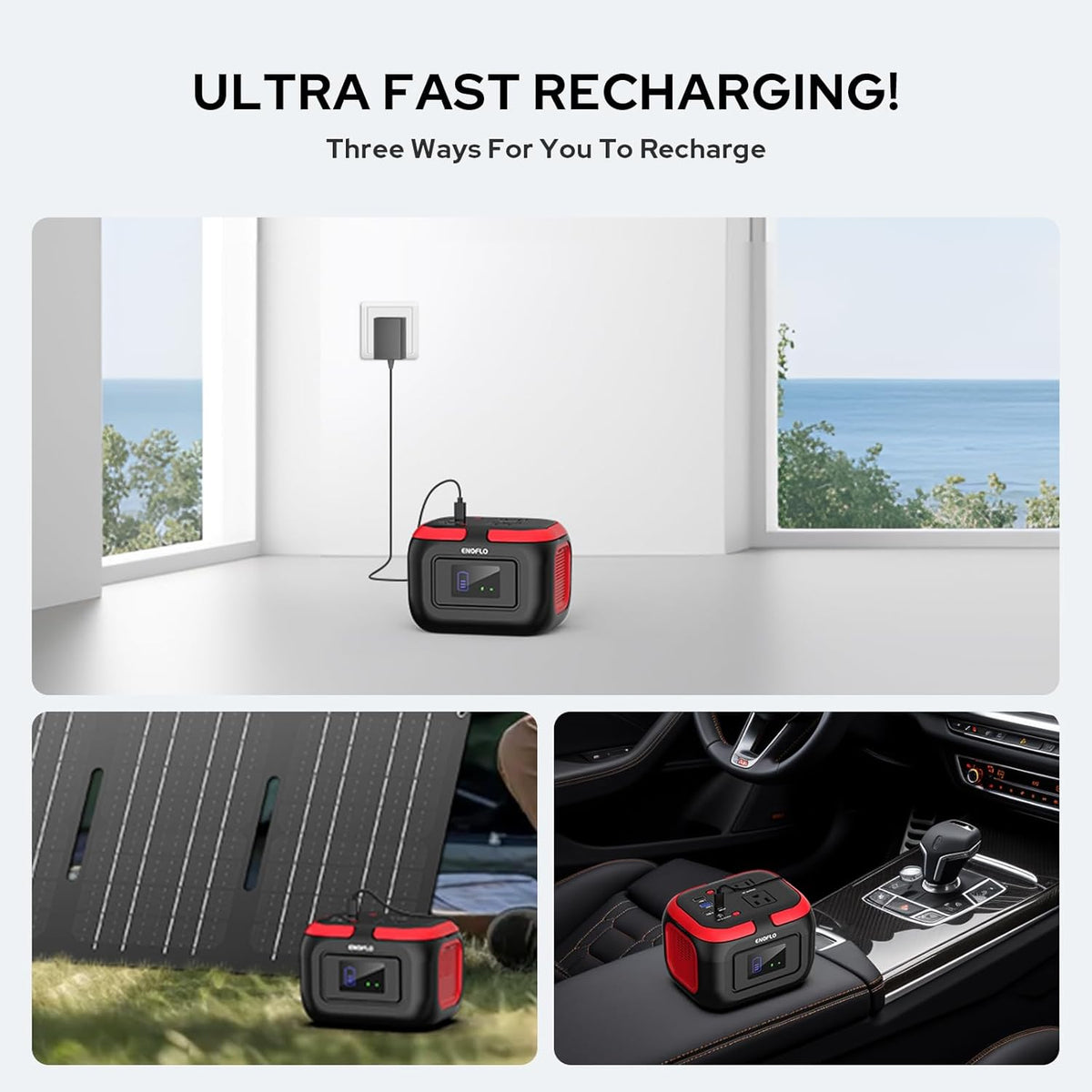 ENOFLO portable power station lighting feature image