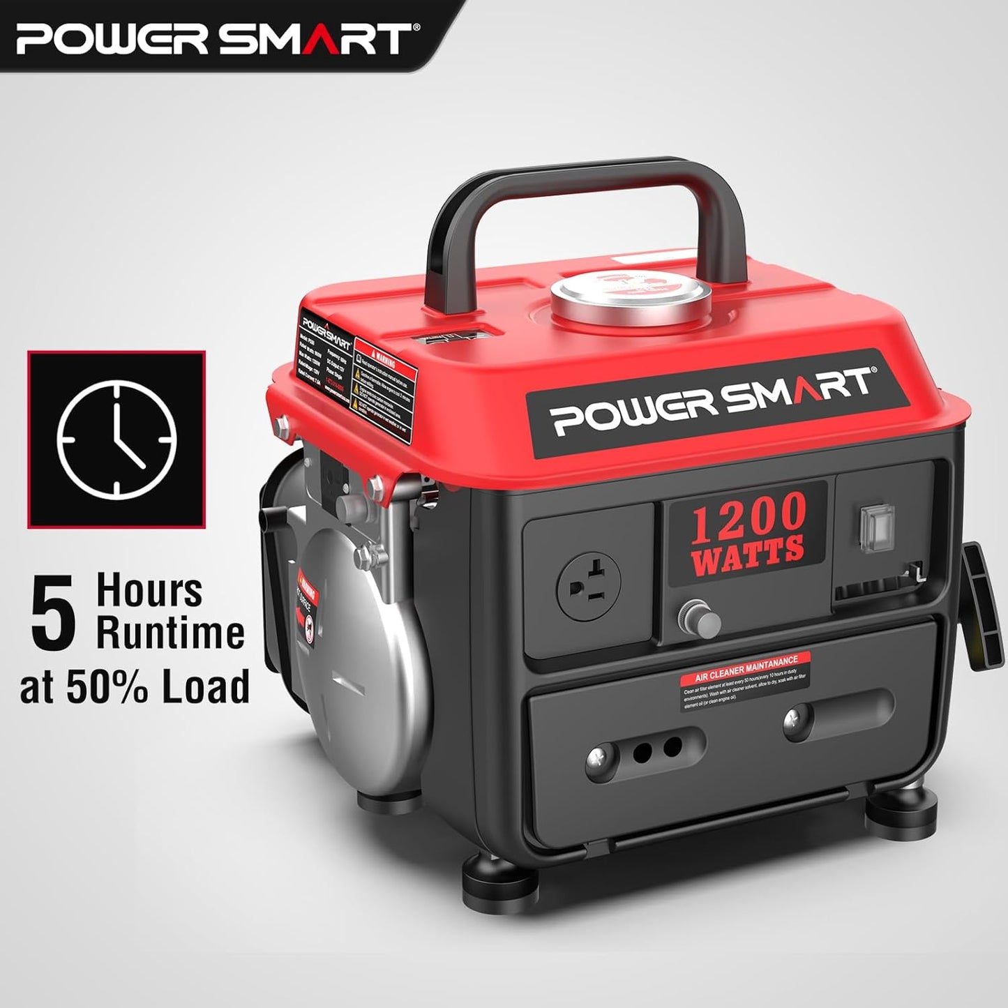 1200-Watt Portable Generator – Quiet, Lightweight & 5-Hour Runtime