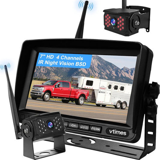 VTimes wireless backup camera system with 7 in monitor
