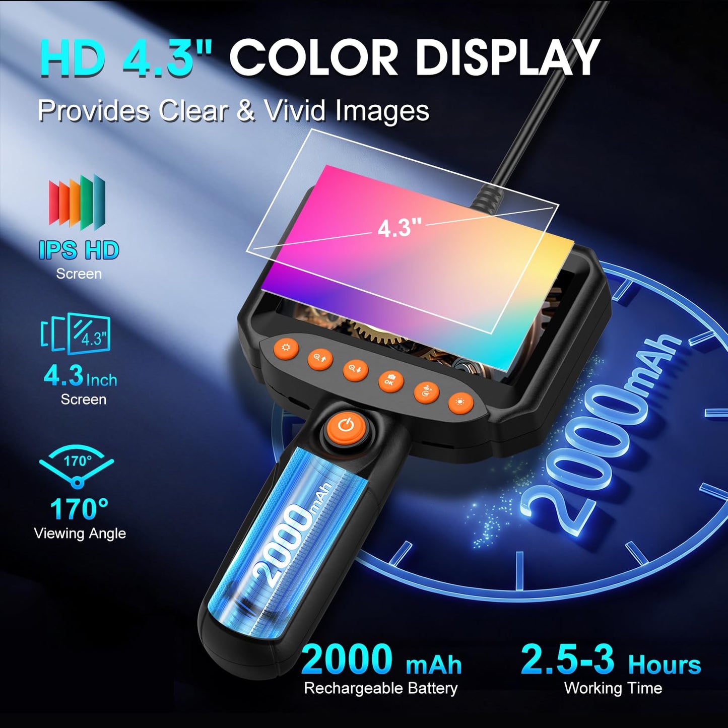 Endoscope Inspection Camera 1920P with 4.3 in Screen product image 3