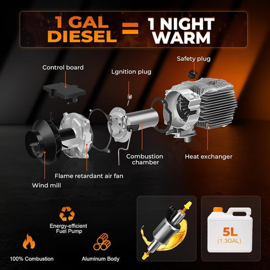 8KW Diesel Air Heater 12V/24V All-in-One with App Remote product image 2