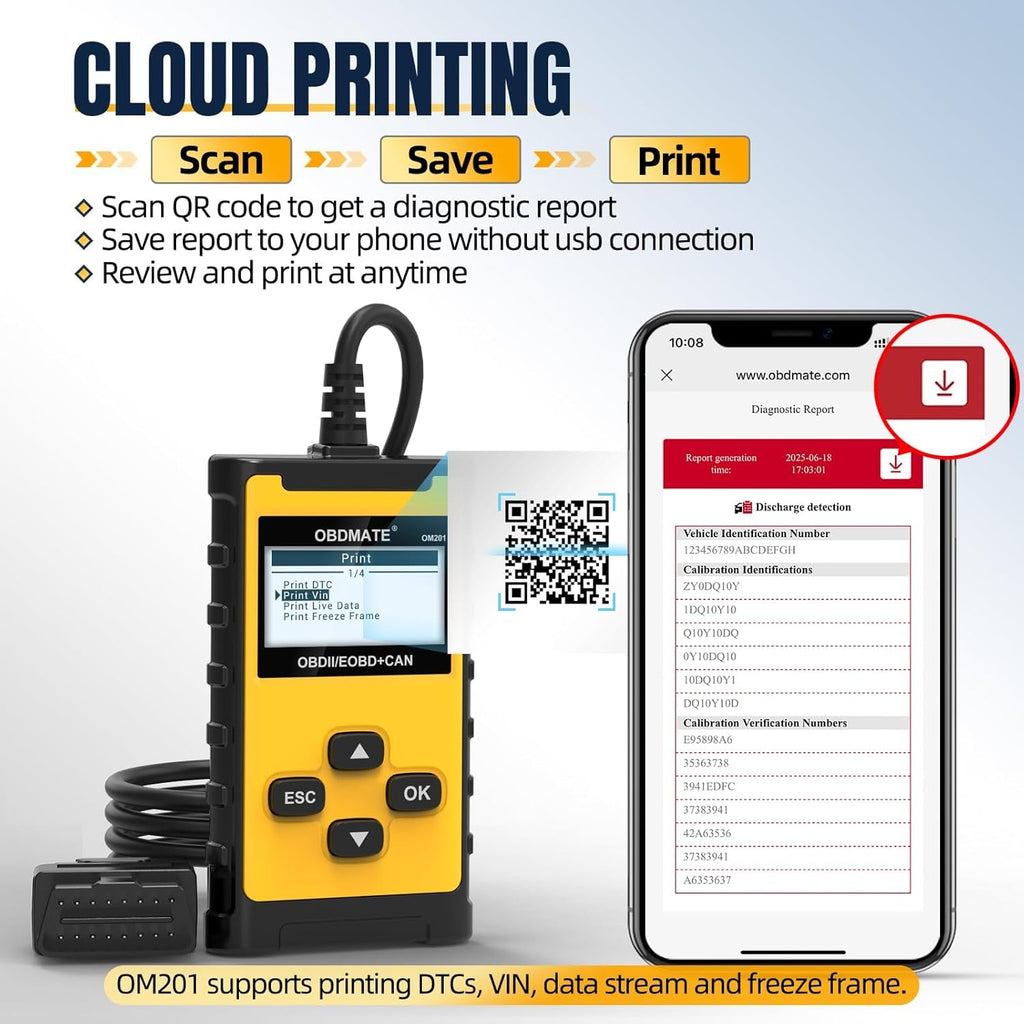 OM201 OBD2 Code Reader and Engine Diagnostic Scanner product image 4