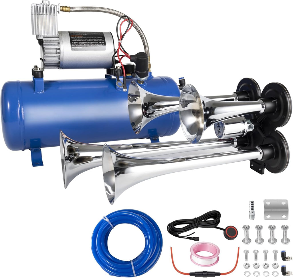 150 PSI Four-Trumpet Train Horn Kit with Air Tank product image 6