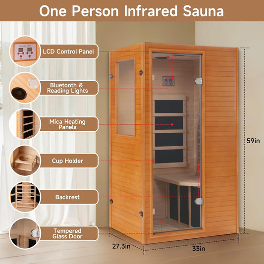 Far Infrared Home Sauna Room, Low EMF 1200W product image 2