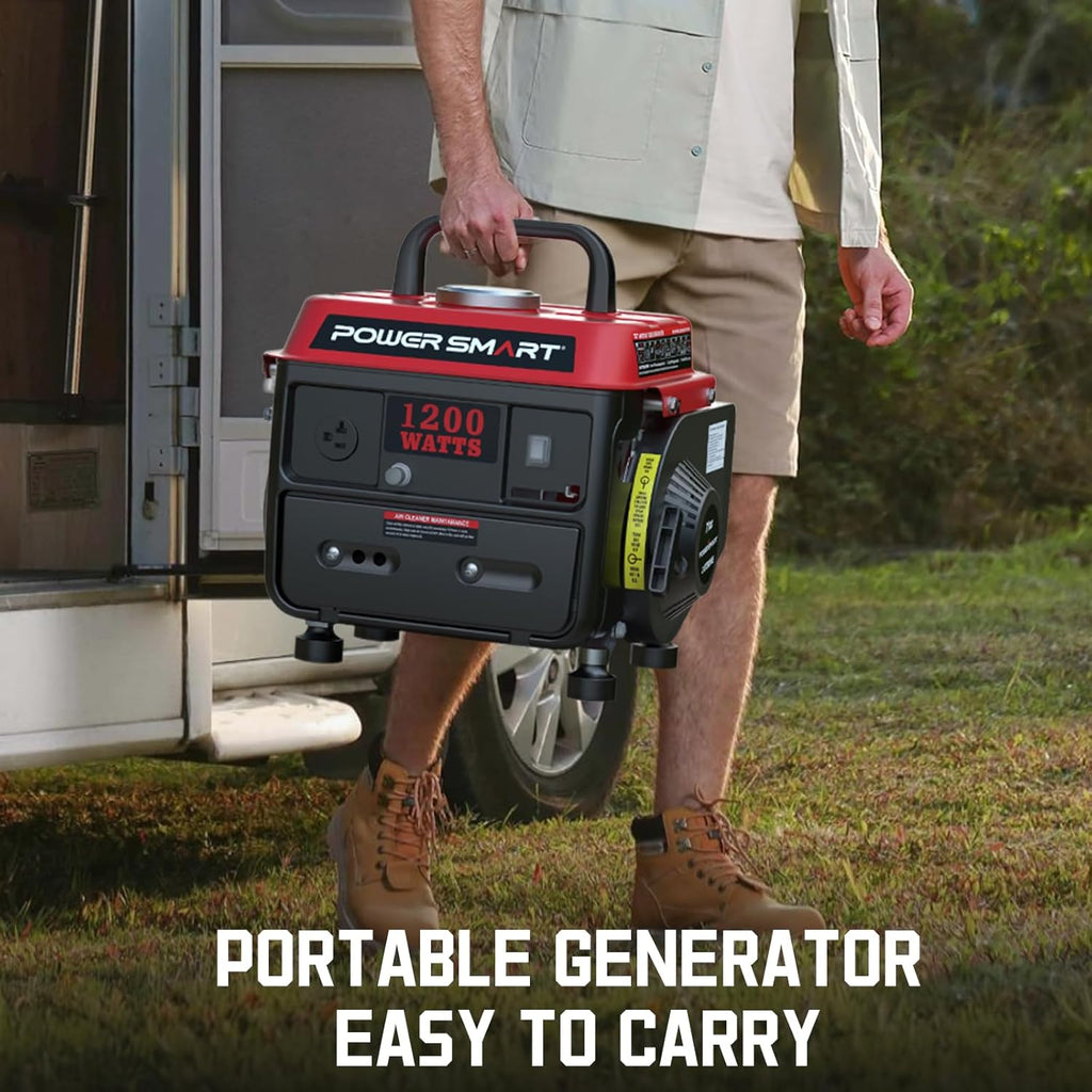 Portable gas generator pull start and engine housing