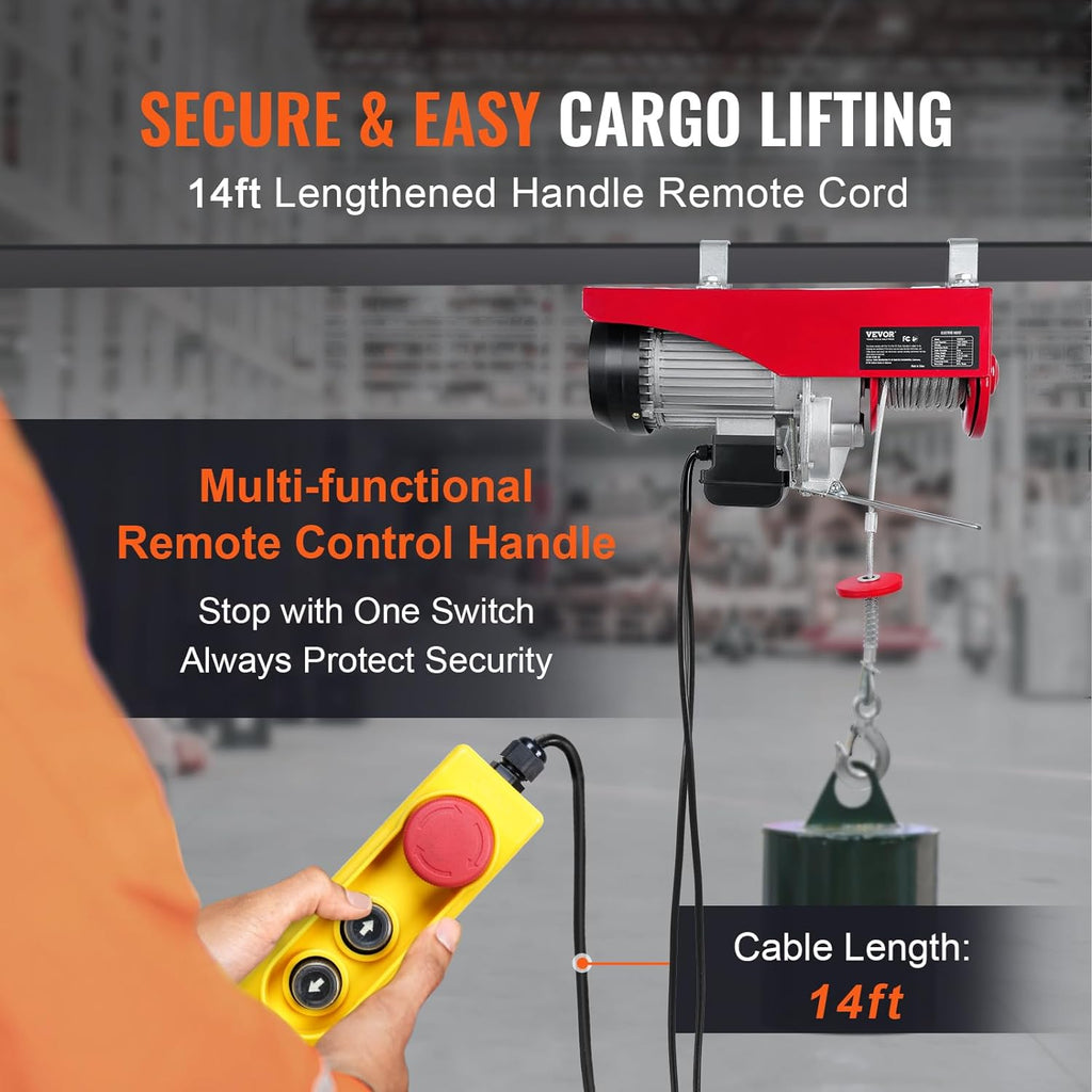 Electric Hoist 440 lb Capacity 110V with Wired Remote product image 5