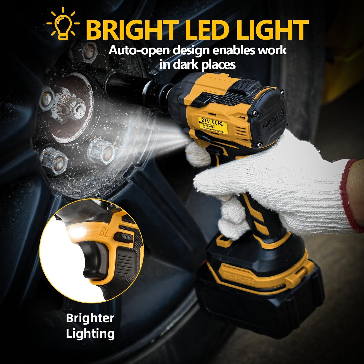 1/2 in Cordless Impact Wrench 21V Brushless Kit product image 4
