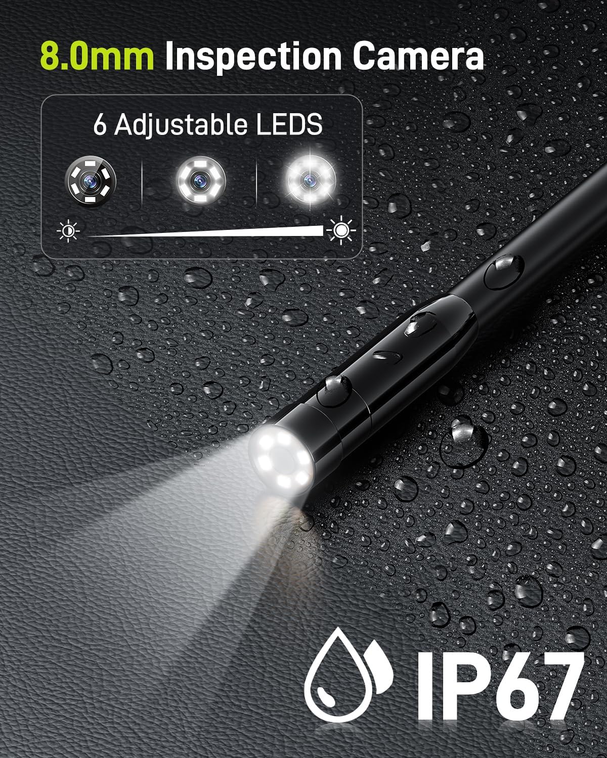 1080P Industrial Endoscope Camera with 4.3-Inch Screen and 16.5-Ft Probe