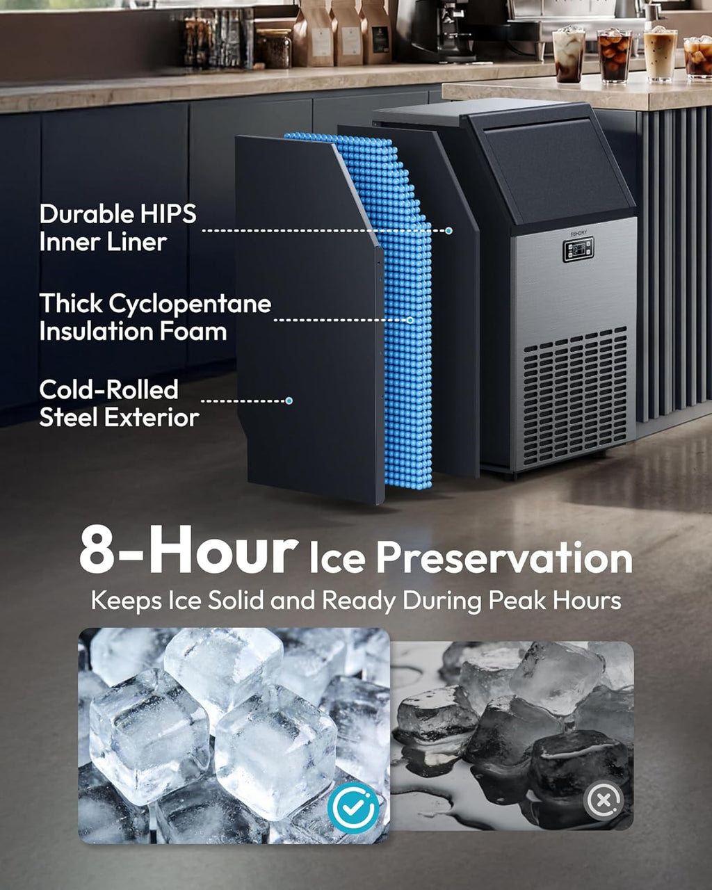 Commercial Ice Maker 100 lb per Day with Storage Bin product image 7