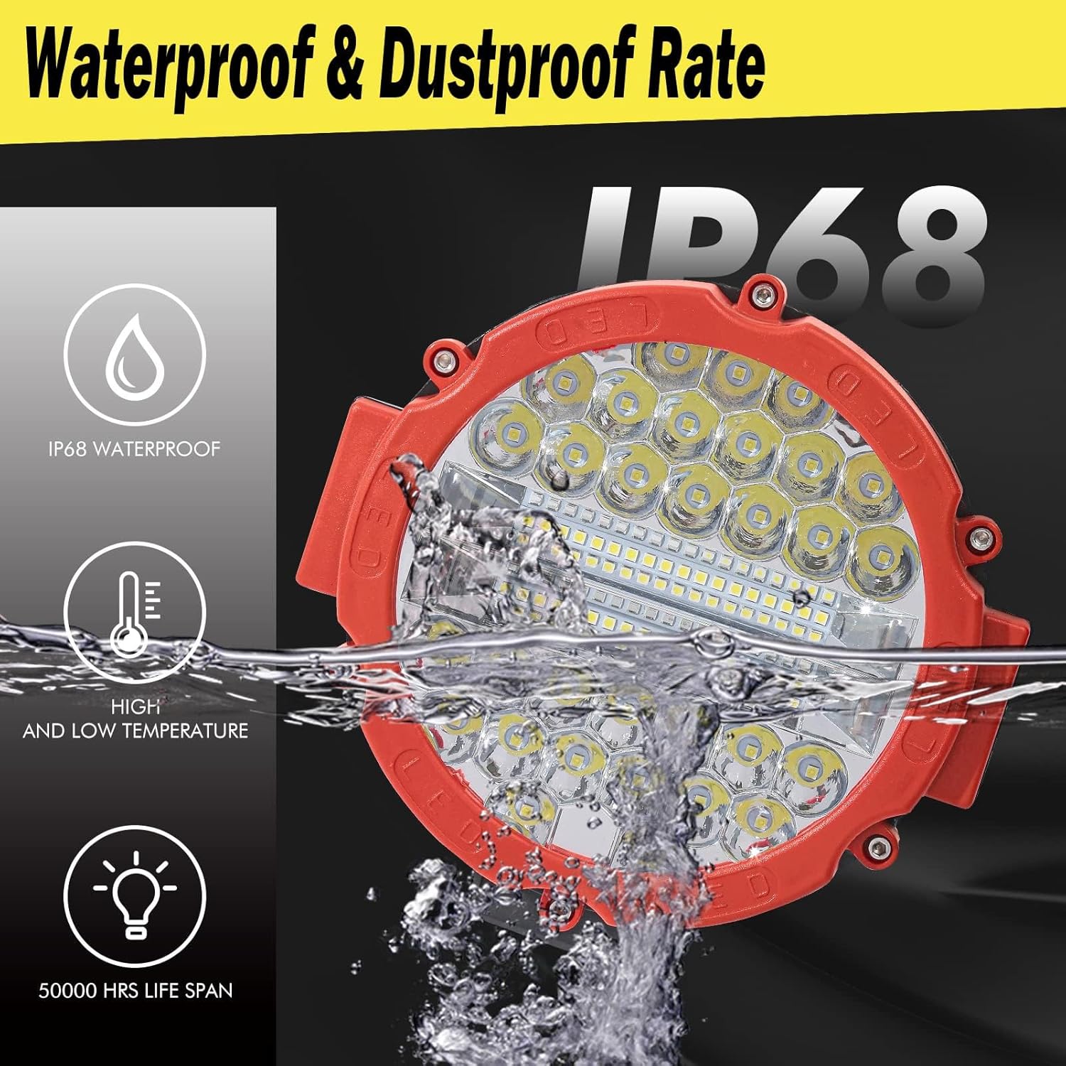LED off-road light pod with mounting hardware