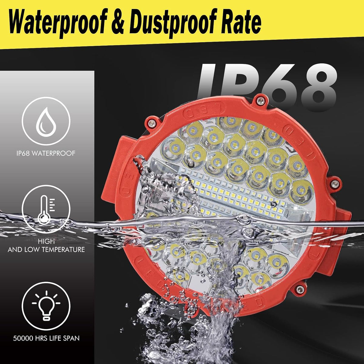 Round LED auxiliary driving light detail image