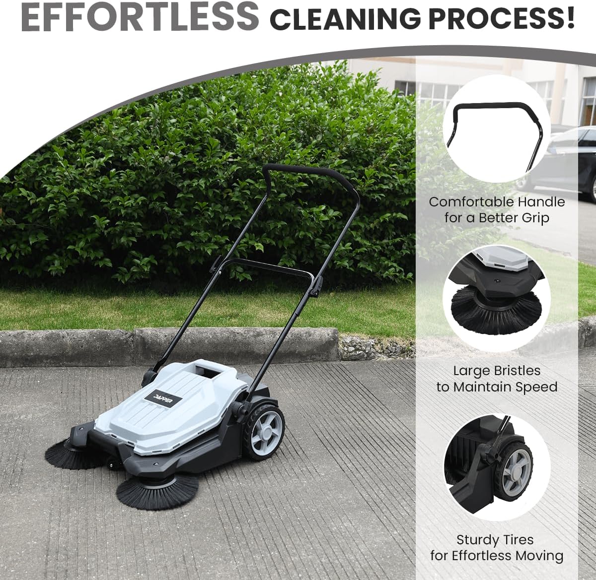 Walk-Behind Hand Push Floor Sweeper 25.5 in Outdoor product image 7