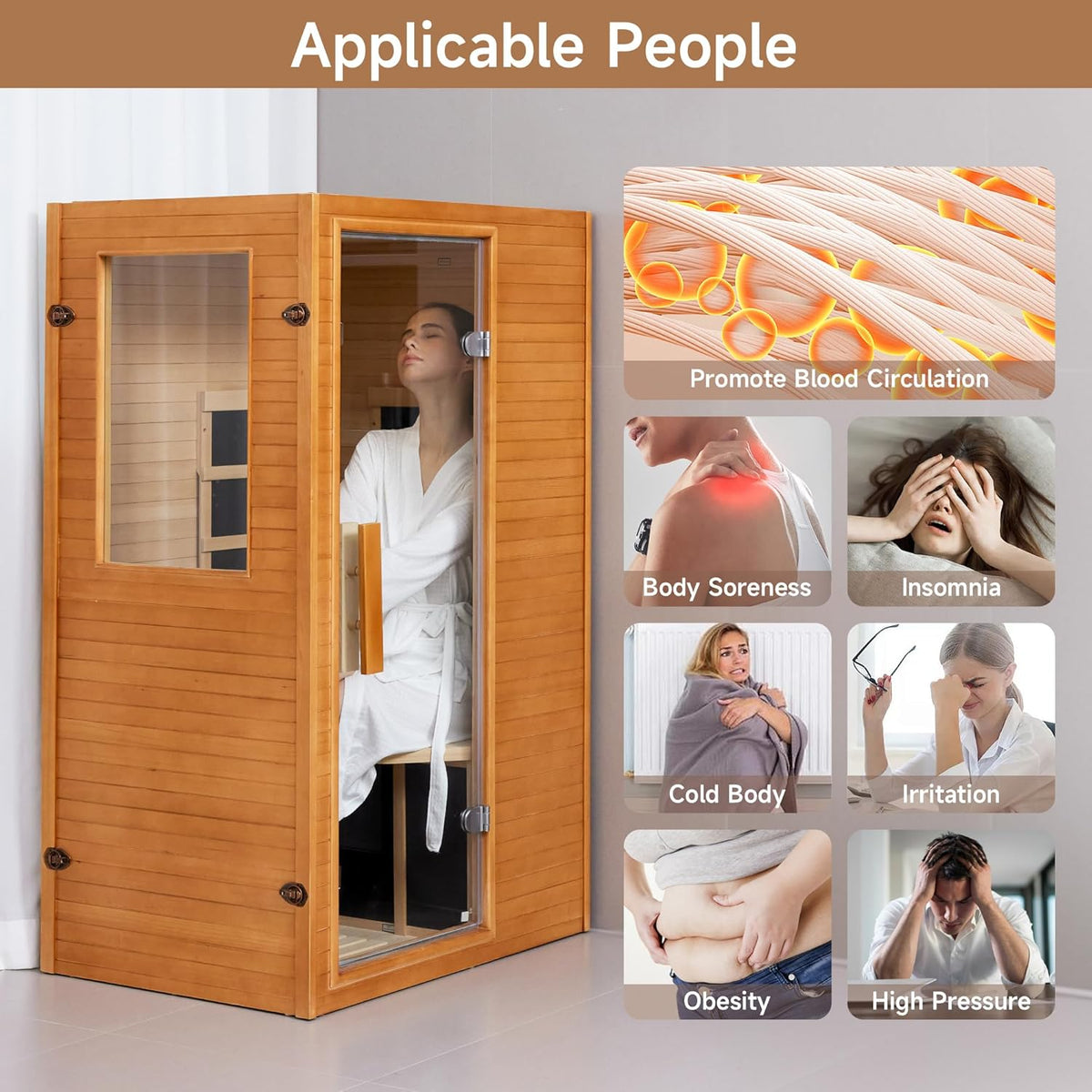 Far Infrared Home Sauna Room, Low EMF 1200W product image 4