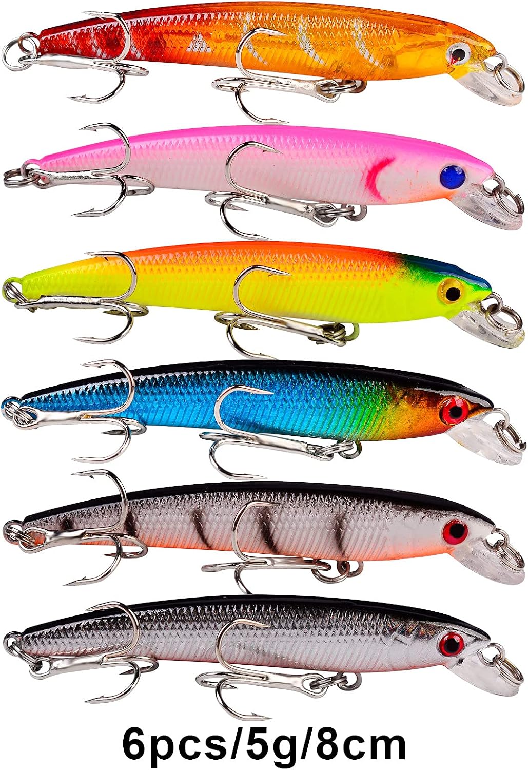 43 pc Bass Fishing Lures Kit Set Topwater Hard Baits Minnow Crankbait Pencil VIB Swimbait for Bass Pike Fit Saltwater and Freshwater