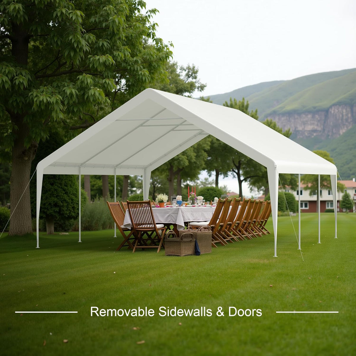 20 x 20 ft canopy tent door opening
