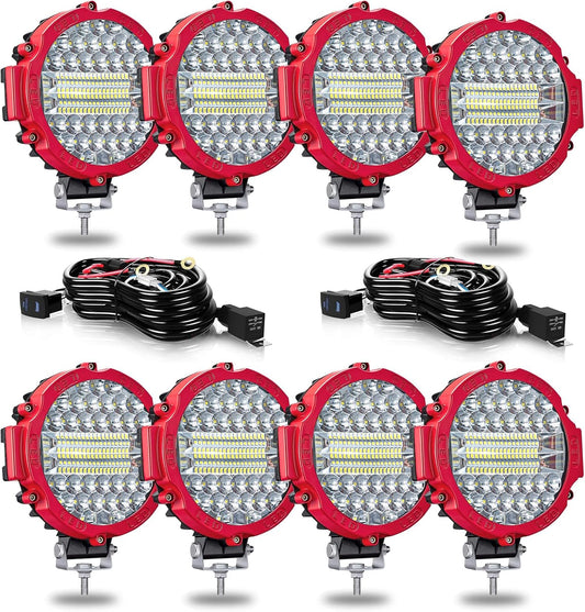 7 in round LED off-road light pod 8-pack product image