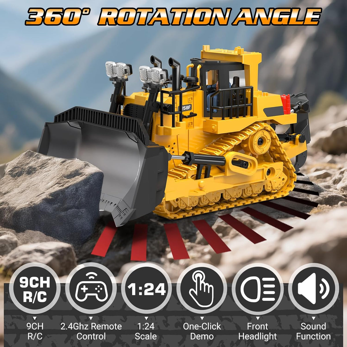 Remote Control Bulldozer Toy with Rechargeable Batteries product image 5