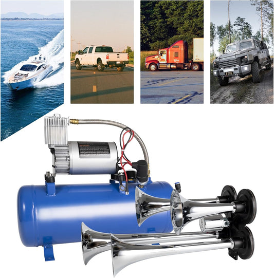 150 PSI Four-Trumpet Train Horn Kit with Air Tank product image 2
