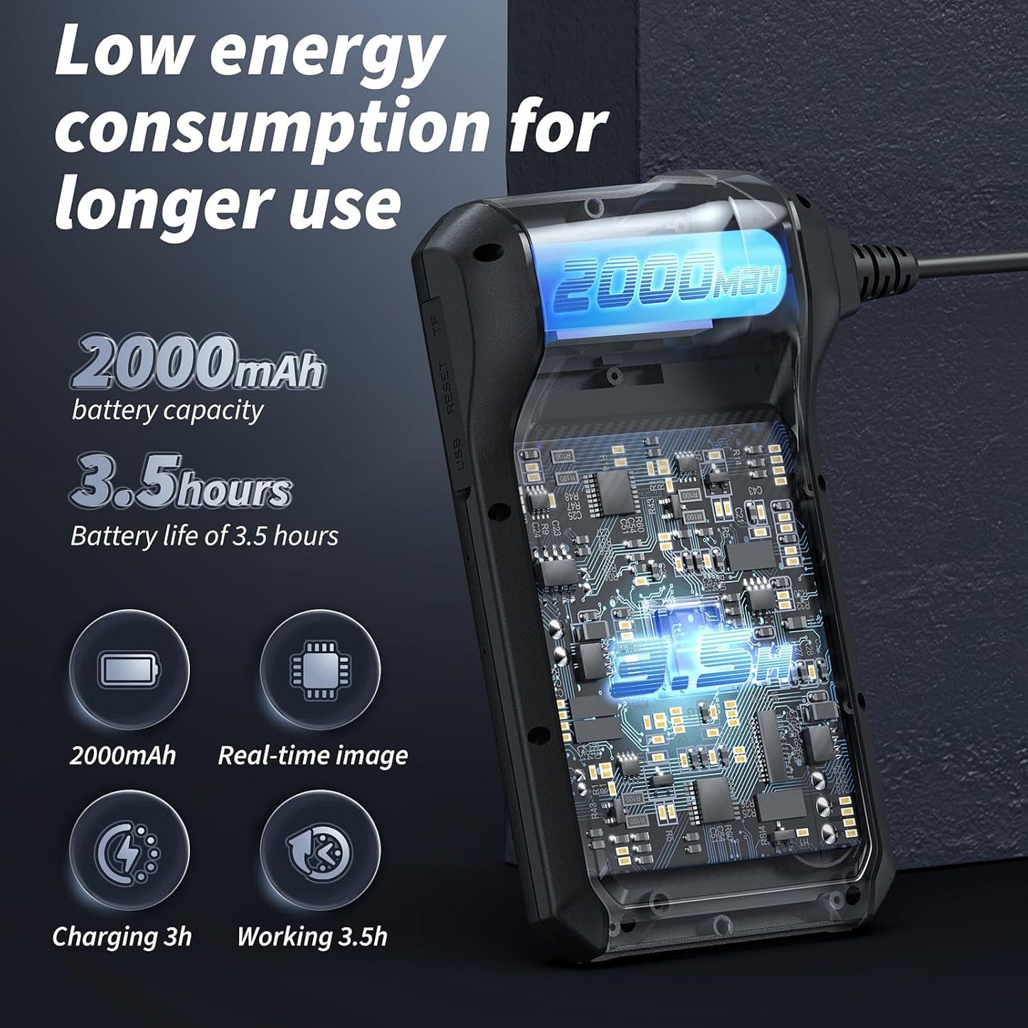 Endoscope Camera with Light – 4.3" IPS Screen & 8 LED Lights