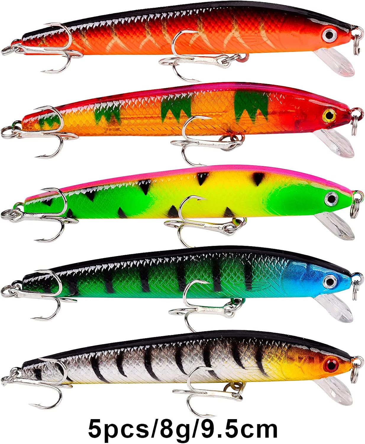43 pc Bass Fishing Lures Kit Set Topwater Hard Baits Minnow Crankbait Pencil VIB Swimbait for Bass Pike Fit Saltwater and Freshwater