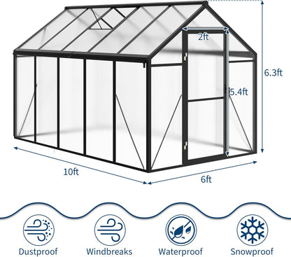 Walk-in greenhouse swing door view